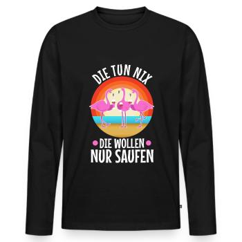 Die tun nix die wollen nur saufen - Männer Premium Bio Langarmshirt - Schwarz - Vorne - Nico (187cm)