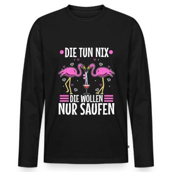 Die tun nix die wollen nur saufen - Männer Premium Bio Langarmshirt - Schwarz - Vorne - Nico (187cm)
