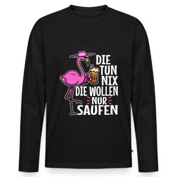 Die tun nix die wollen nur saufen - Männer Premium Bio Langarmshirt - Schwarz - Vorne - Nico (187cm)