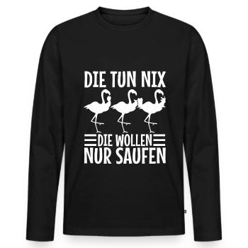 Die tun nix die wollen nur saufen - Männer Premium Bio Langarmshirt - Schwarz - Vorne - Nico (187cm)