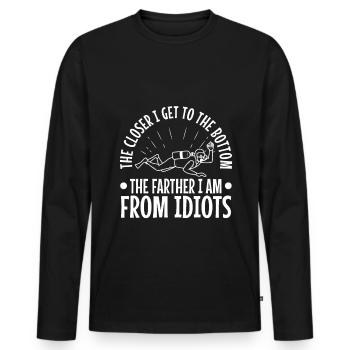The closer i get to the bottom the farther i am fr - Männer Premium Bio Langarmshirt - Schwarz - Vorne - Nico (187cm)
