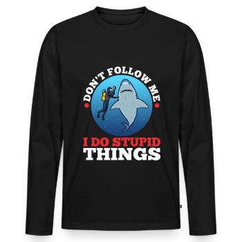 Ne me suivez pas, je fais des choses stupides, Skuba Diving - T-shirt manches longues Premium bio Homme - noir - Devant - Nico (187cm)