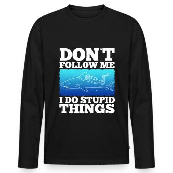 Ne me suivez pas, je fais des choses stupides, Skuba Diving - T-shirt manches longues Premium bio Homme - noir - Devant - Nico (187cm)