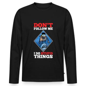 Ne me suivez pas, je fais des choses stupides, Skuba Diving - T-shirt manches longues Premium bio Homme - noir - Devant - Nico (187cm)