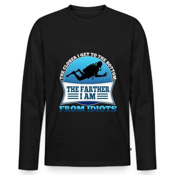 The closer i get to the bottom the farther i am fr - Männer Premium Bio Langarmshirt - Schwarz - Vorne - Nico (187cm)