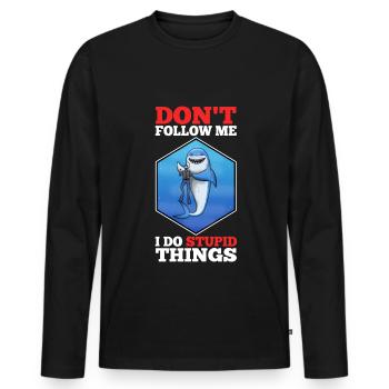 Ne me suivez pas, je fais des choses stupides, Skuba Diving - T-shirt manches longues Premium bio Homme - noir - Devant - Nico (187cm)