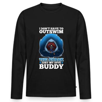 I don't have to outswim the shark, just my dive bu - Männer Premium Bio Langarmshirt - Schwarz - Vorne - Nico (187cm)