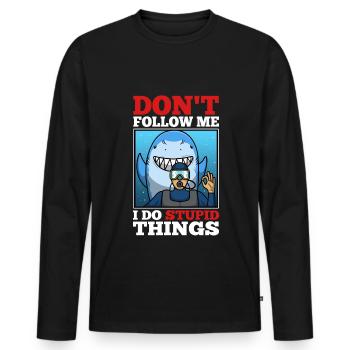 Ne me suivez pas, je fais des choses stupides, Skuba Diving - T-shirt manches longues Premium bio Homme - noir - Devant - Nico (187cm)