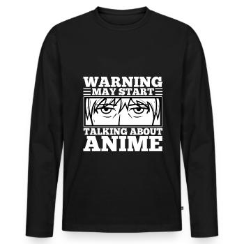 Warning may start talking about anime - Men's Premium Organic Long Sleeve Shirt - black - Front - Nico (187cm)