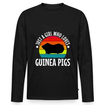 Just A Girl Who Love Guinea Pigs - Männer Premium Bio Langarmshirt - Schwarz - Vorne - Nico (187cm)