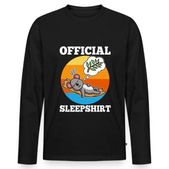 Official Sleeping Shirt Koala - Men's Premium Organic Long Sleeve Shirt - black - Front - Nico (187cm)