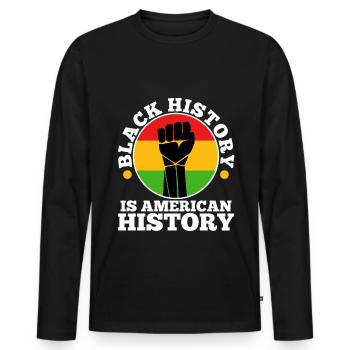 Black history is american history - Men's Premium Organic Long Sleeve Shirt - black - Front - Nico (187cm)