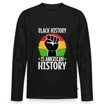 Black history is american history - Men's Premium Organic Long Sleeve Shirt - black - Front - Nico (187cm)