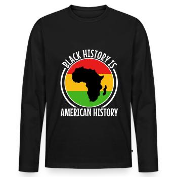 Black history is american history - Men's Premium Organic Long Sleeve Shirt - black - Front - Nico (187cm)