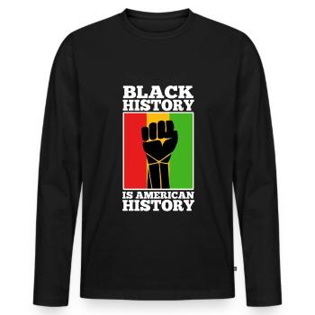 Black history is american history - Men's Premium Organic Long Sleeve Shirt - black - Front - Nico (187cm)