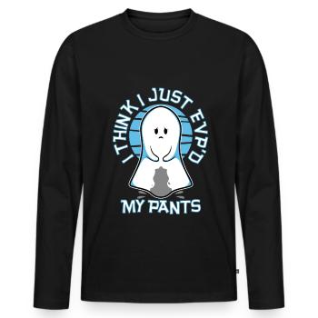 I Think I Just EVP'd My Pants - Männer Premium Bio Langarmshirt - Schwarz - Vorne - Nico (187cm)