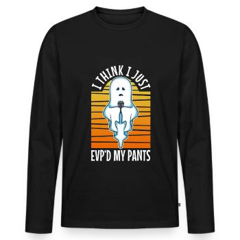 I Think I Just EVP'd My Pants - Männer Premium Bio Langarmshirt - Schwarz - Vorne - Nico (187cm)