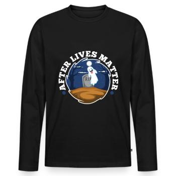 After Lives Matter - Männer Premium Bio Langarmshirt - Schwarz - Vorne - Nico (187cm)