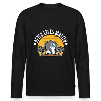 After Lives Matter - Männer Premium Bio Langarmshirt - Schwarz - Vorne - Nico (187cm)