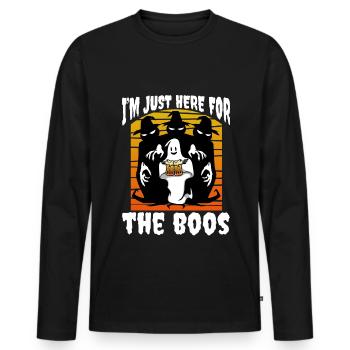 I'm Just Here For The Boos - Men's Premium Organic Long Sleeve Shirt - black - Front - Nico (187cm)