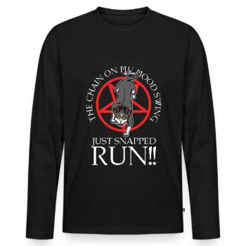 The chain on my mood swing just snapped run - Männer Premium Bio Langarmshirt - Schwarz - Vorne - Nico (187cm)