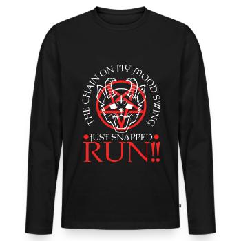 The chain on my mood swing just snapped run - Männer Premium Bio Langarmshirt - Schwarz - Vorne - Nico (187cm)