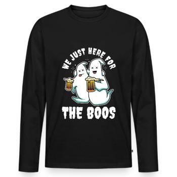 I'm Just Here For The Boos - Men's Premium Organic Long Sleeve Shirt - black - Front - Nico (187cm)