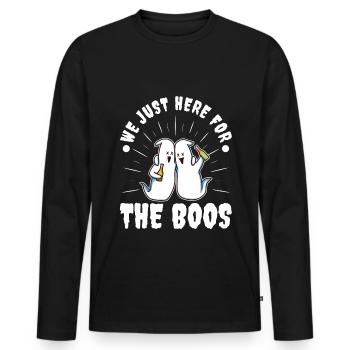 I'm Just Here For The Boos - Men's Premium Organic Long Sleeve Shirt - black - Front - Nico (187cm)