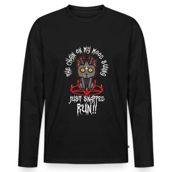 The chain on my mood swing just snapped run - Männer Premium Bio Langarmshirt - Schwarz - Vorne - Nico (187cm)