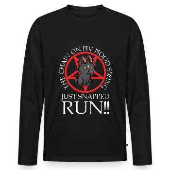 The chain on my mood swing just snapped run - Männer Premium Bio Langarmshirt - Schwarz - Vorne - Nico (187cm)