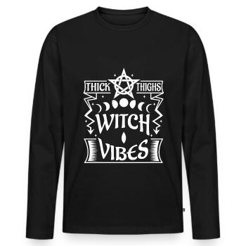 Cuisses épaisses Witch Vibes - T-shirt manches longues Premium bio Homme - noir - Devant - Nico (187cm)