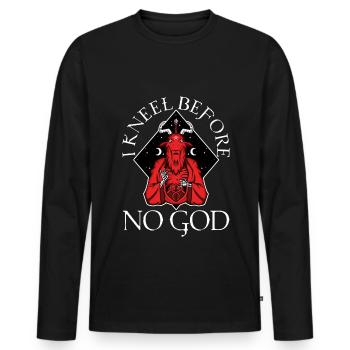I Kneel Before No God, saten goat - Männer Premium Bio Langarmshirt - Schwarz - Vorne - Nico (187cm)