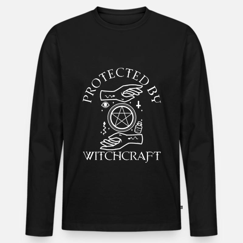 Protected By Witchcraft - Männer Premium Bio Langarmshirt - Schwarz