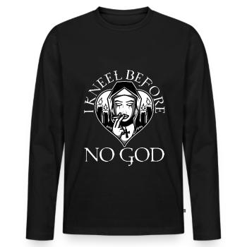 I Kneel Before No God, saten goat - Männer Premium Bio Langarmshirt - Schwarz - Vorne - Nico (187cm)