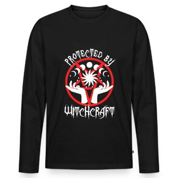 Protégé par la sorcellerie - T-shirt manches longues Premium bio Homme - noir - Devant - Nico (187cm)