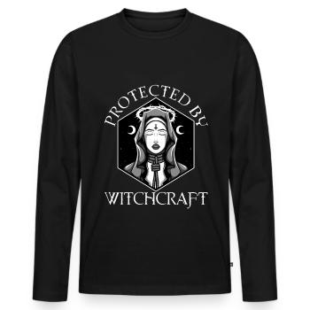 Protégé par la sorcellerie - T-shirt manches longues Premium bio Homme - noir - Devant - Nico (187cm)