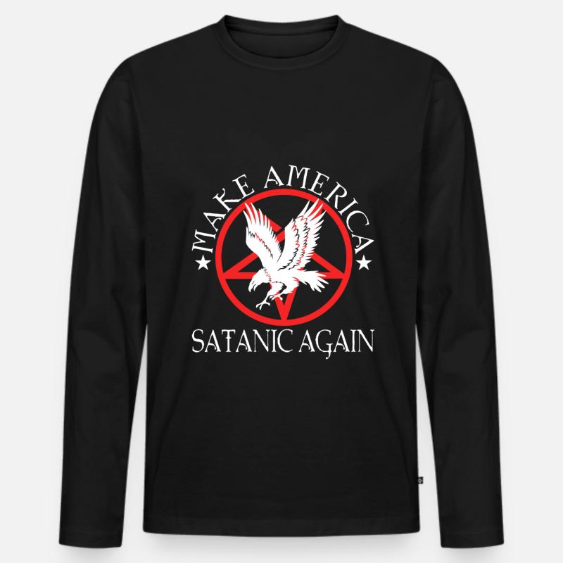 Make America Satanic Again - Männer Premium Bio Langarmshirt - Schwarz