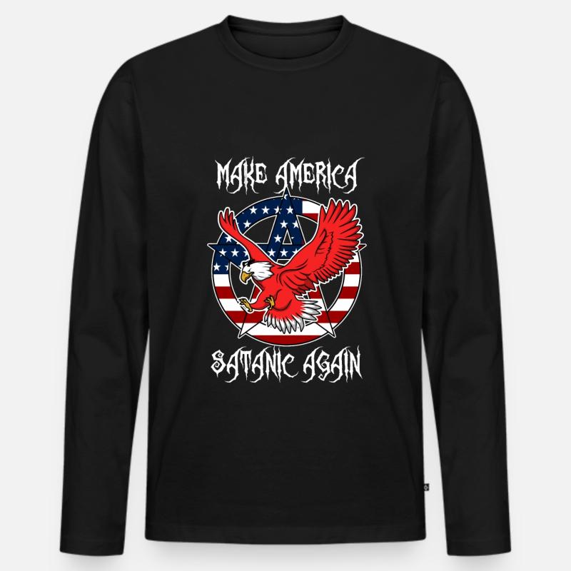 Make America Satanic Again - Männer Premium Bio Langarmshirt - Schwarz