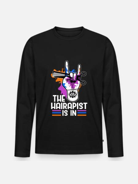 Le Hairapist est dans - T-shirt manches longues Premium bio Homme - noir