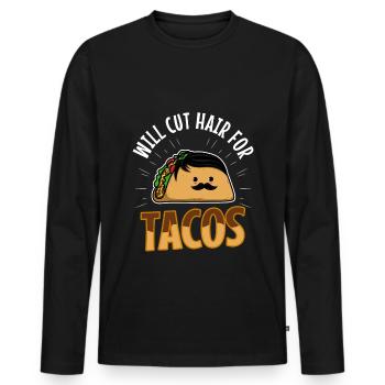 Coupera les cheveux pour les tacos - T-shirt manches longues Premium bio Homme - noir - Devant - Nico (187cm)