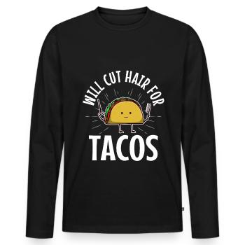 Coupera les cheveux pour les tacos - T-shirt manches longues Premium bio Homme - noir - Devant - Nico (187cm)