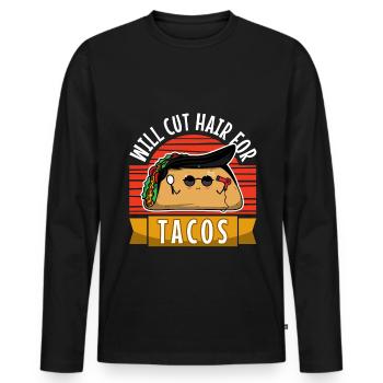 Coupera les cheveux pour les tacos - T-shirt manches longues Premium bio Homme - noir - Devant - Nico (187cm)