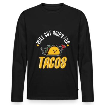 Coupera les cheveux pour les tacos - T-shirt manches longues Premium bio Homme - noir - Devant - Nico (187cm)
