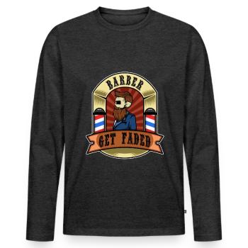 Obtenez Faded Baber - T-shirt manches longues Premium bio Homme - anthracite chiné - Devant - Nico (187cm)