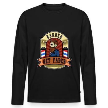 Get Faded Baber - Men's Premium Organic Long Sleeve Shirt - black - Front - Nico (187cm)