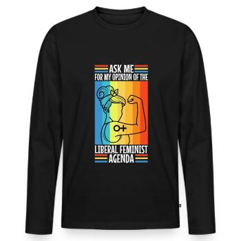 Ask me about my liberal feminist agenda - Men's Premium Organic Long Sleeve Shirt - black - Front - Nico (187cm)