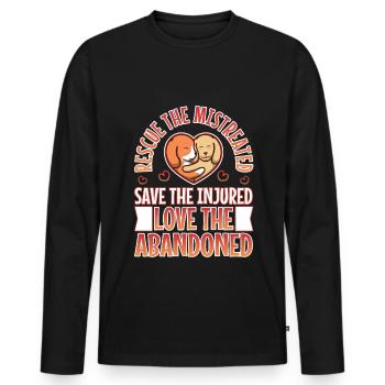 Rescue the mistreated - Männer Premium Bio Langarmshirt - Schwarz - Vorne - Nico (187cm)