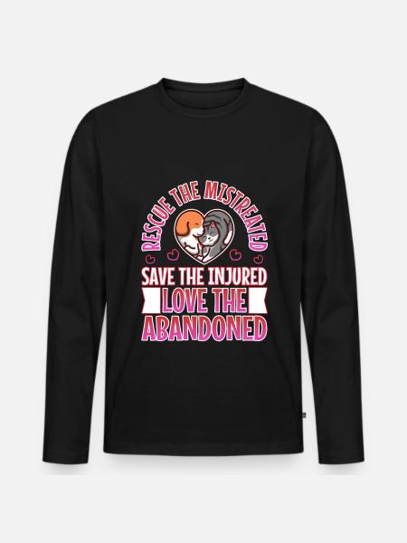 Rescue the mistreated - Men's Premium Organic Long Sleeve Shirt - black
