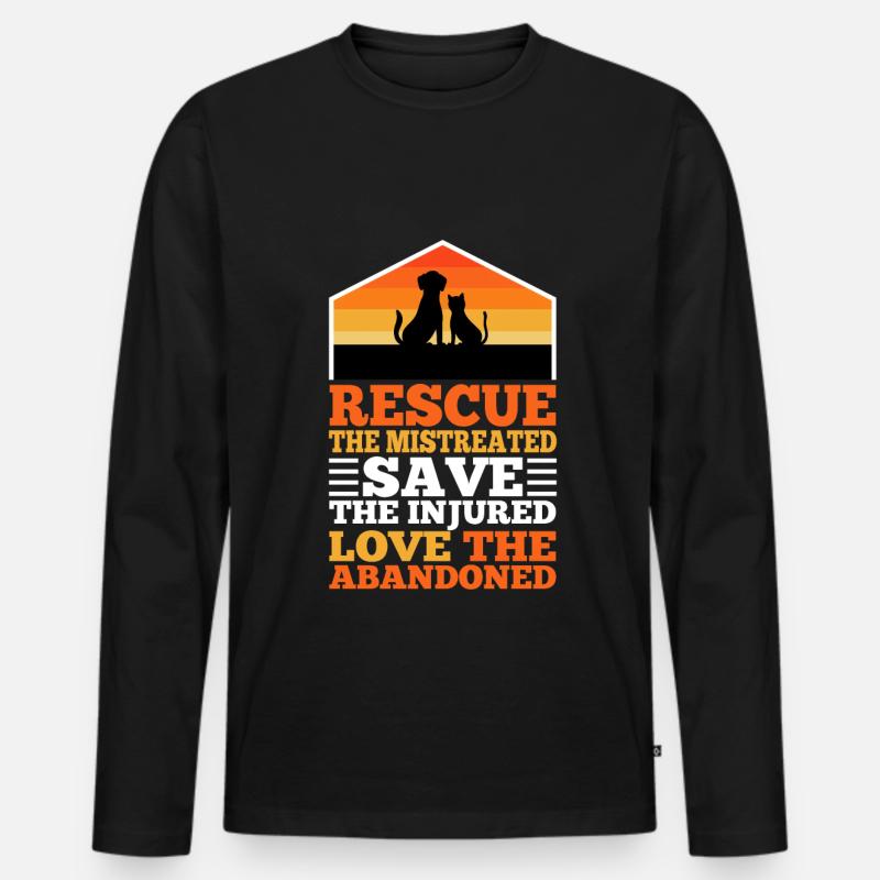 Rescue the mistreated - Männer Premium Bio Langarmshirt - Schwarz