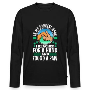 In my darkest hour i reached for a hand and found - Men's Premium Organic Long Sleeve Shirt - black - Front - Nico (187cm)
